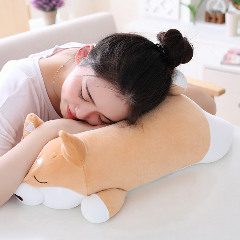 Thú Bông Chú Chó Shiba Inu Nằm 40cm Siêu Mịn