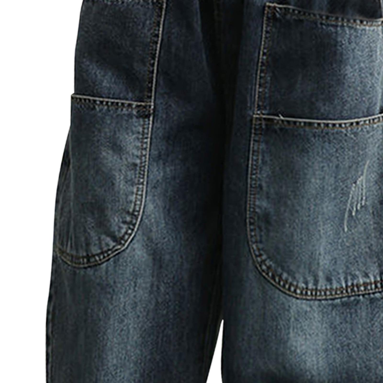 Women's Harem Cropped Pants Spring Summer Big Pockets Breathable Baggy Jeans