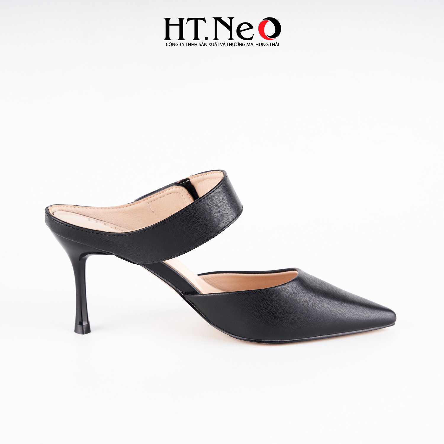 SANDAL nữ HT.NEO mũi nhọn quai đính đá vuông, gót nhọn, kiểu dáng đơn giản, nhẹ nhàng SDN167