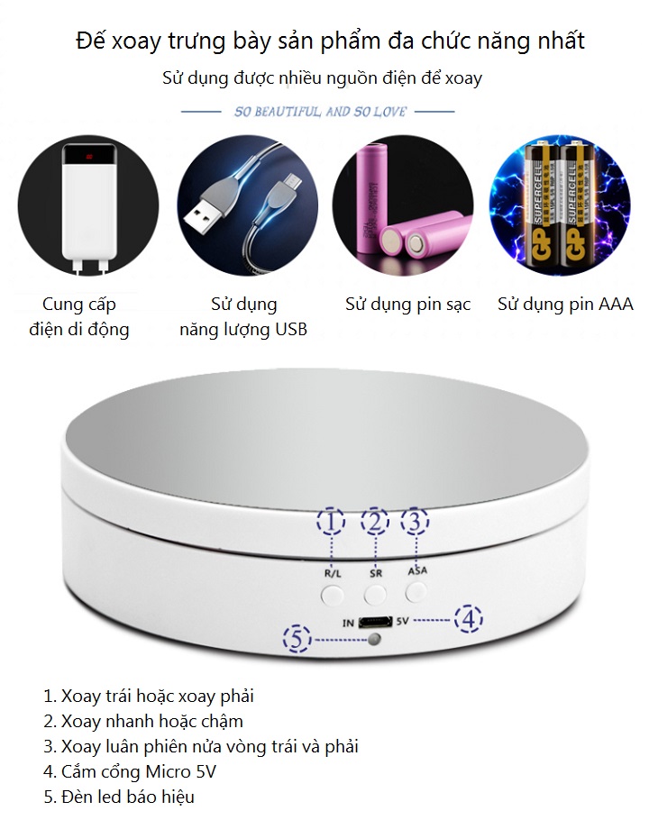 Đế xoay trưng bày cắm USB 4in1 098