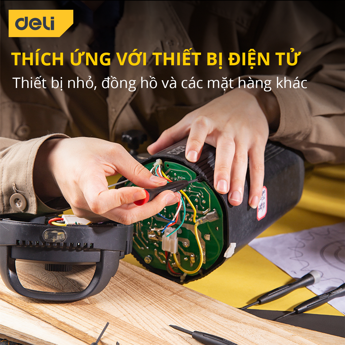 Bộ Tua Vít Đa Năng Deli Nhiều Màu Sắc, Sử Dụng Nhiều Kích Cỡ, Sửa Chữa Đồng Hồ, Linh Kiện - DL240006