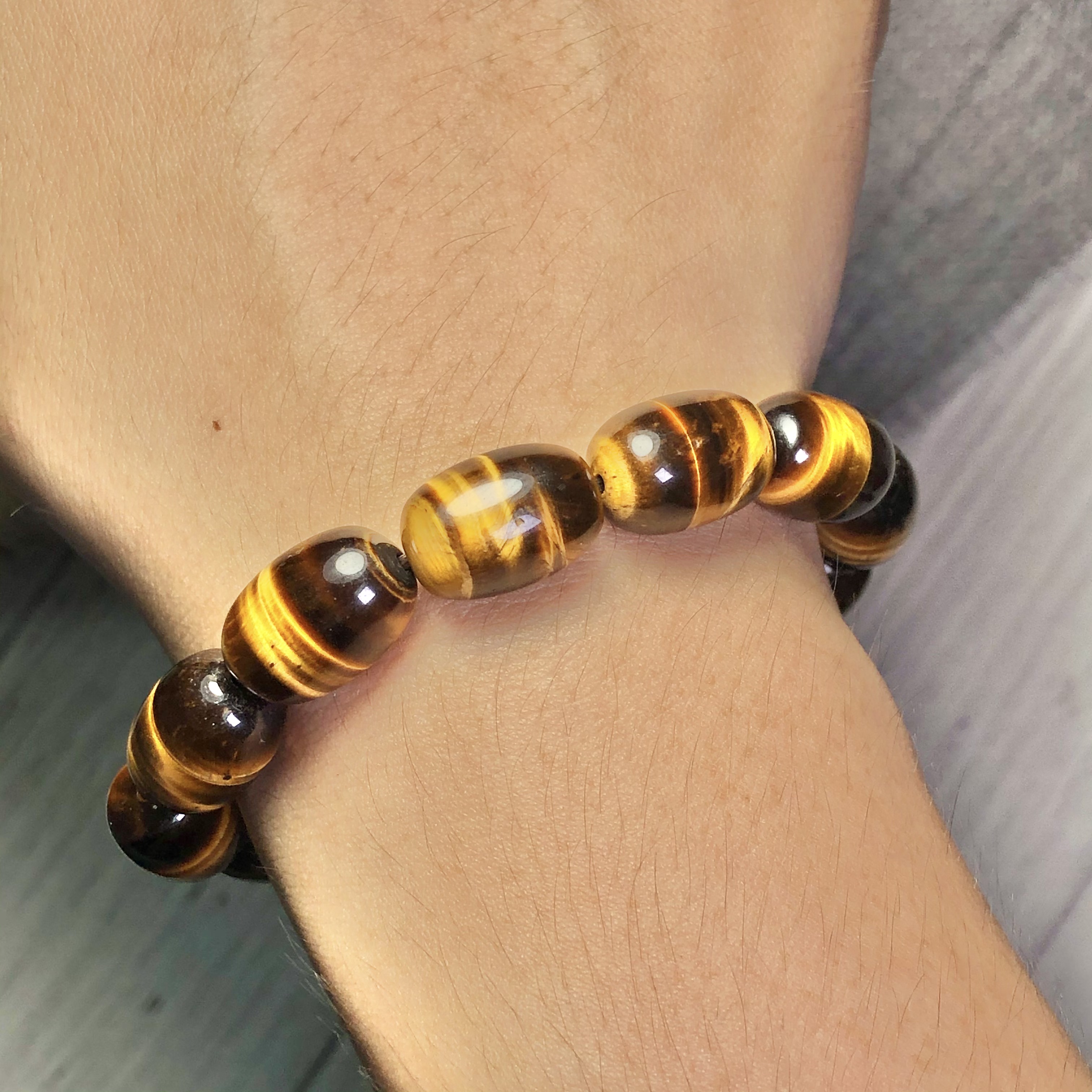 Vòng tay lu thống Thạch Anh Mắt Hổ vàng nâu 5A cao cấp