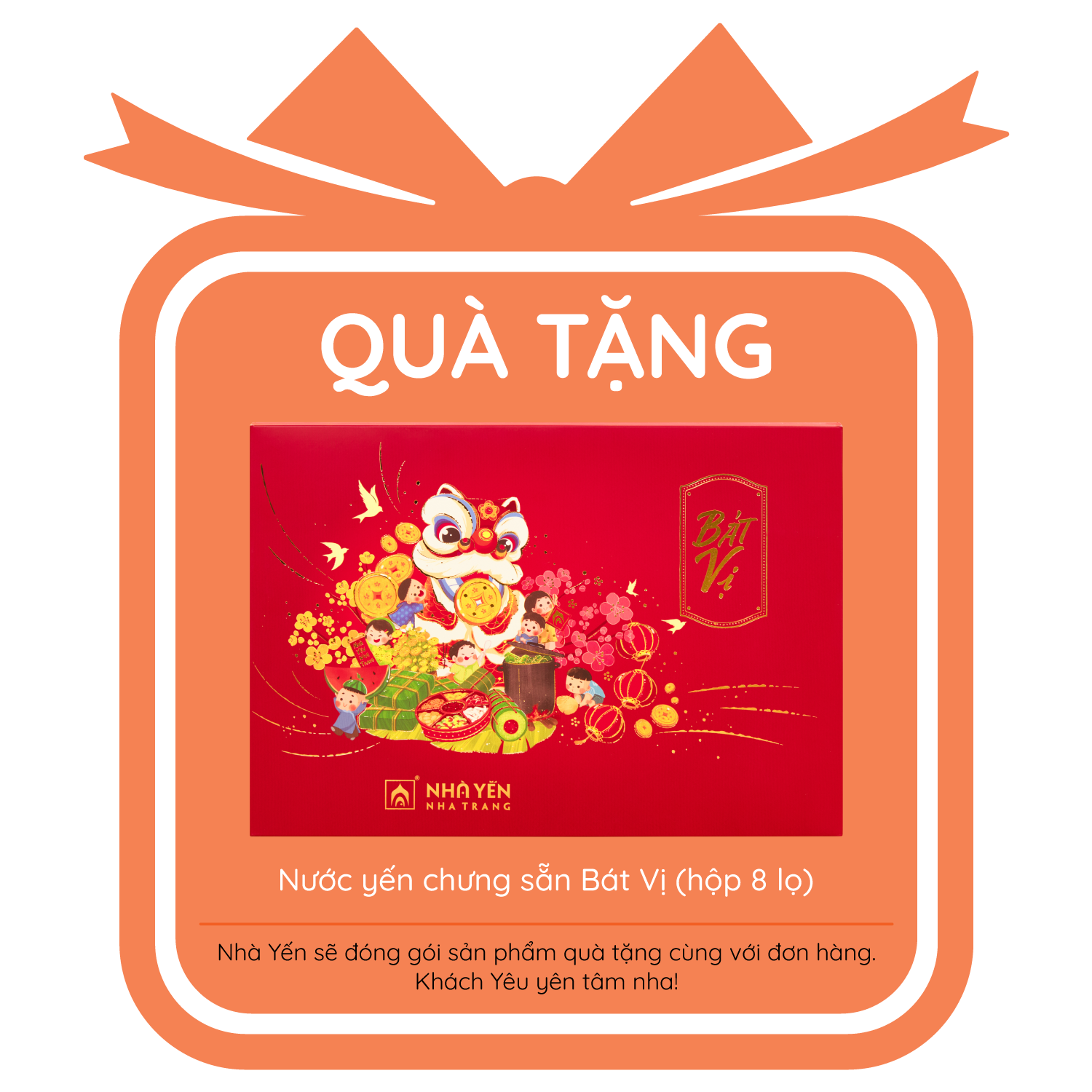 COMBO 5 Hộp Nước Yến Sào Bát Vị Tặng 1 - Nhà Yến Nha Trang - Hộp 8 Lọ - Tổ Yến Chưng Sẵn - Nước Yến Chưng Sẵn - Hàng Chính Hãng