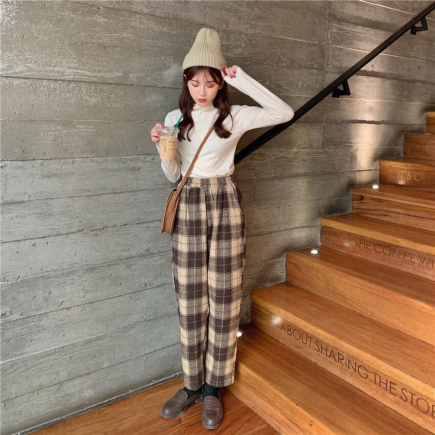 Quần Thun nữ kẻ caro 325, Cực đẹp đầy cá tính