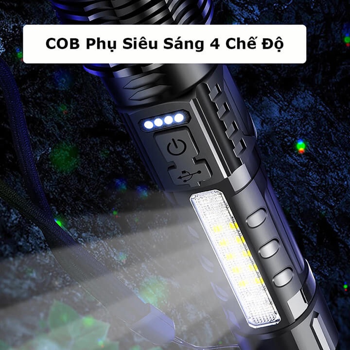 Đèn pin siêu sáng cầm tay A76 đa chức năng ,chiếu xa 500m, vỏ bằng hợp kim chắc chắn, chống nước tốt.Pin Trâu. BH 12T