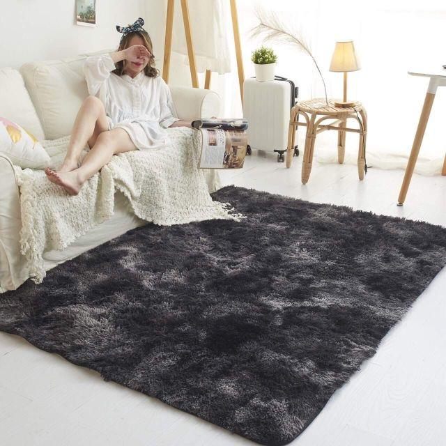 Thảm lông loang 1m6*2m cao cấp kèm Thảm chân cùng màu