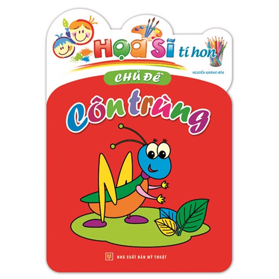 Sách- Combo 6 Cuốn Tập Tô Túi Họa Sĩ Tí Hon + Bút Sáp Dầu Hộp Giấy 18 Màu