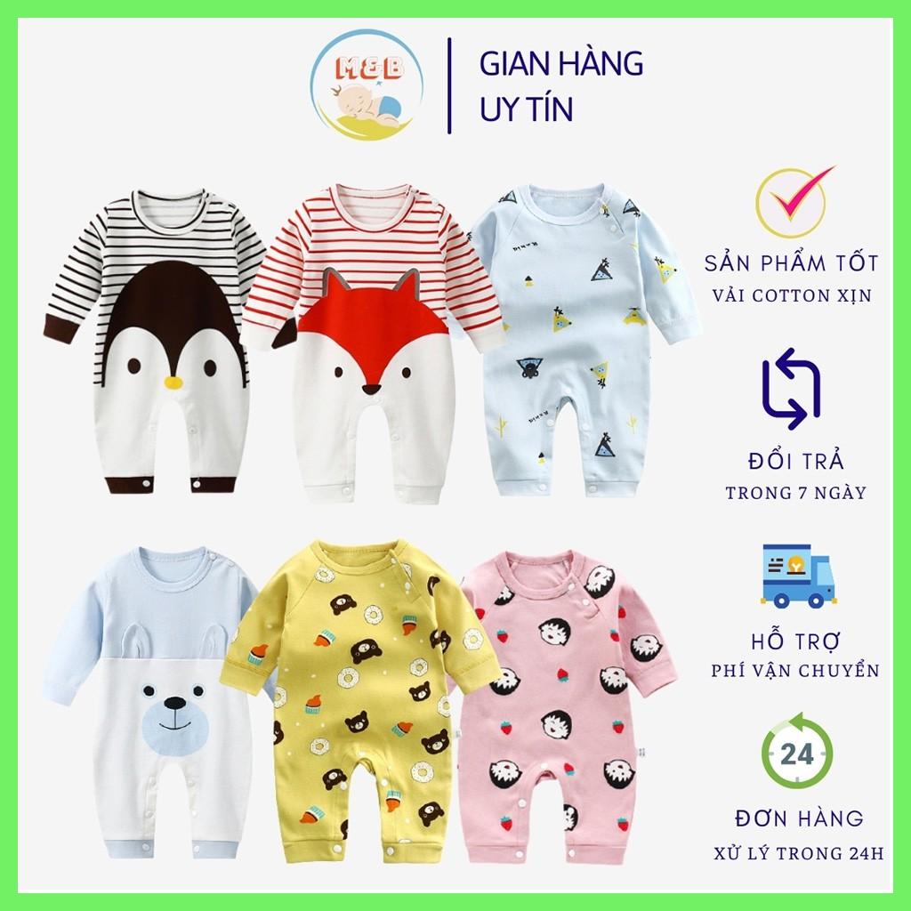 Bodysuit cho bé body liền thân dài tay cho bé trai gái sơ sinh 3-12kg, hàng xịn in hình ngộ nghĩnh đáng yêu – BD04