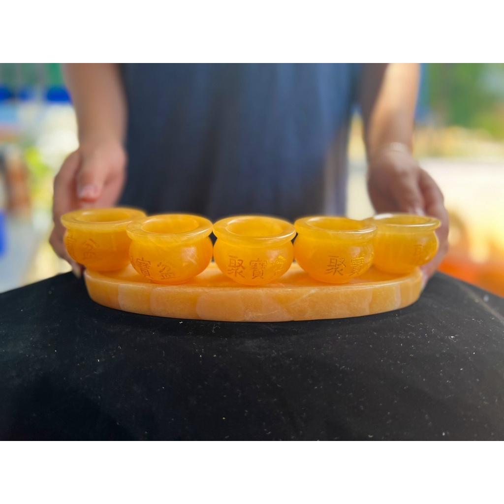 Bộ 5 Ly Nước Thờ Thần Tài Thổ Địa Đá Ngọc Hoàng Long