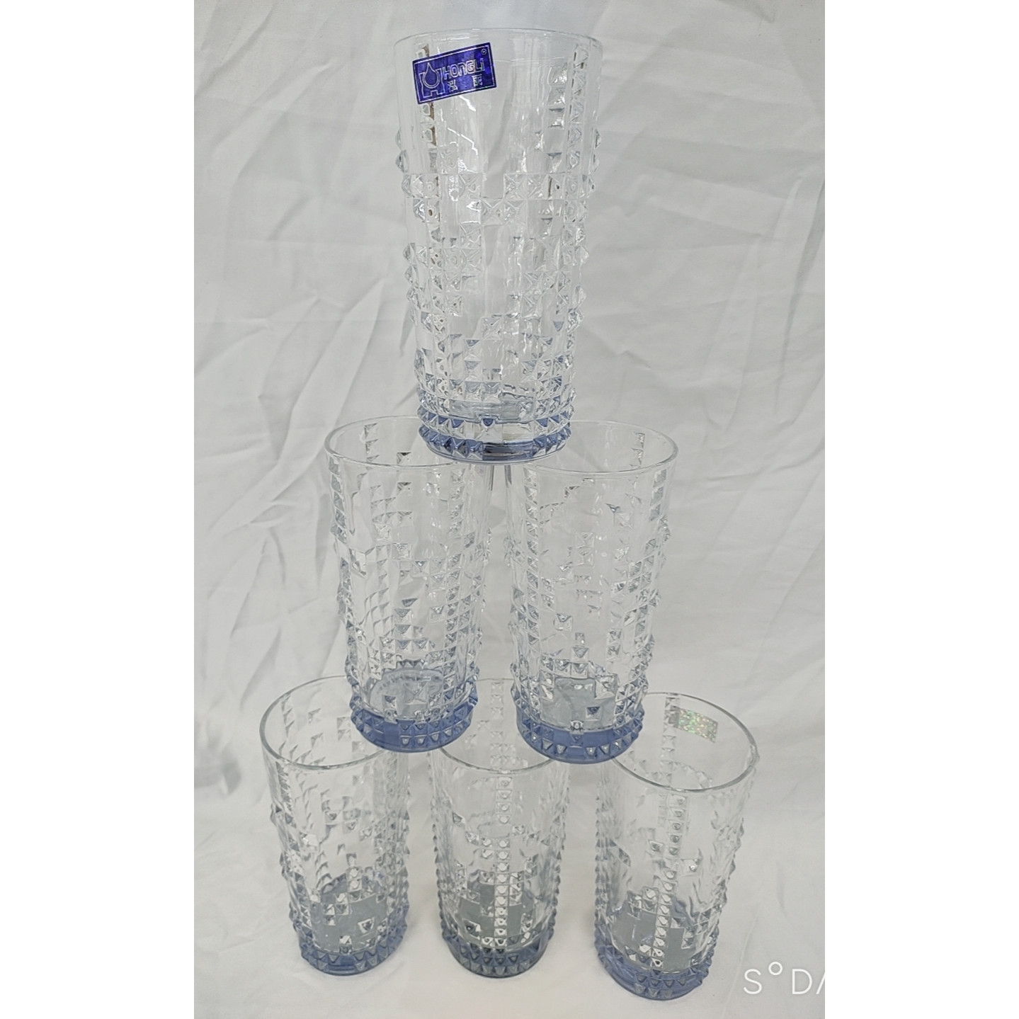 BỘ CỐC 6 CHIẾC THỦY TINH 400ML CHỊU NHIỆT 400 ĐỘ C - CÓ MÀU XANH- VÀNG