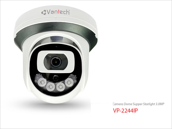 Vantech Camera 3.0MP Supper Starlight Dome VP-2244IP-Hàng chính hãng