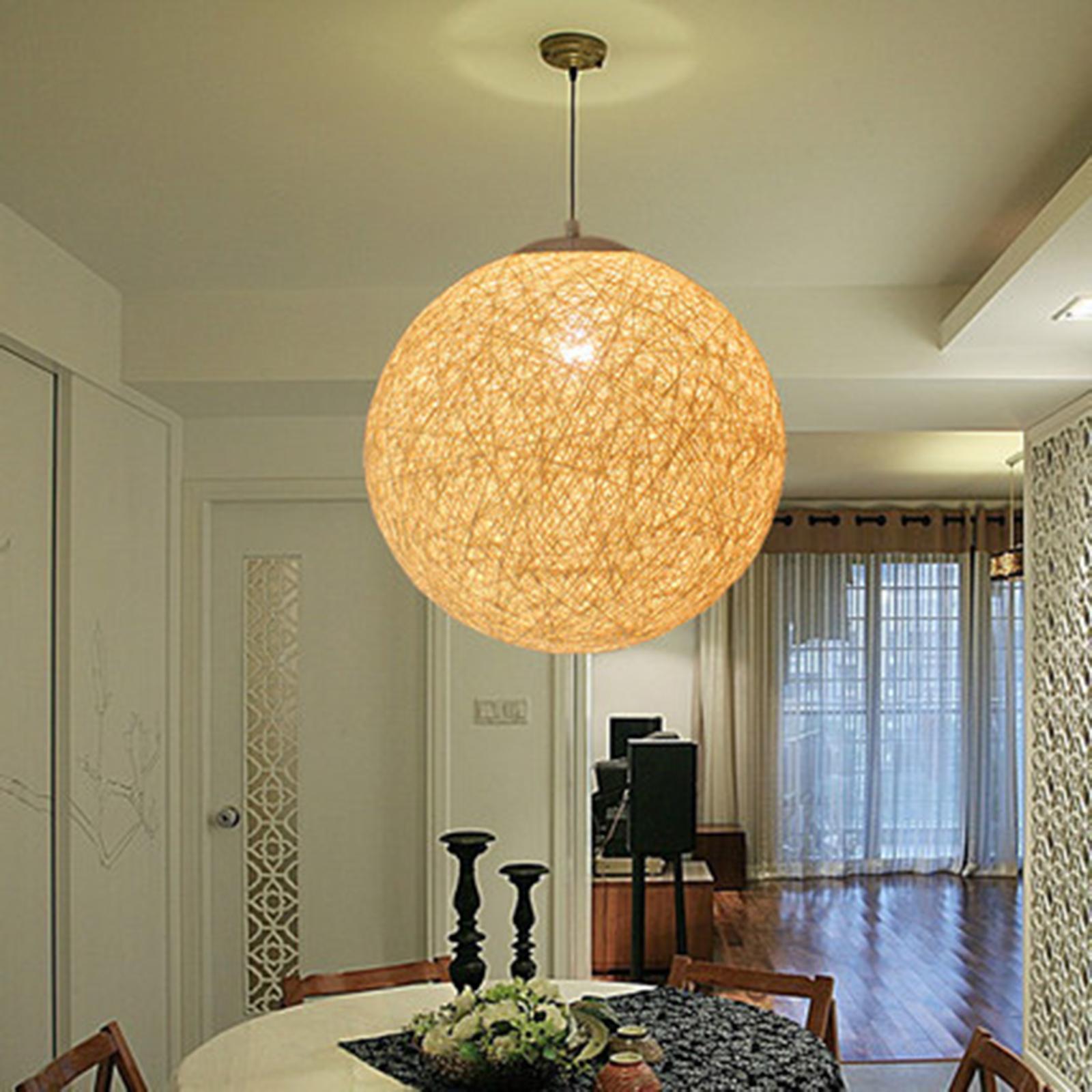 Rattan Lantern Pendant Lamp, Ceiling Lighting Fixture Chandelier Hanging Light  Tea House