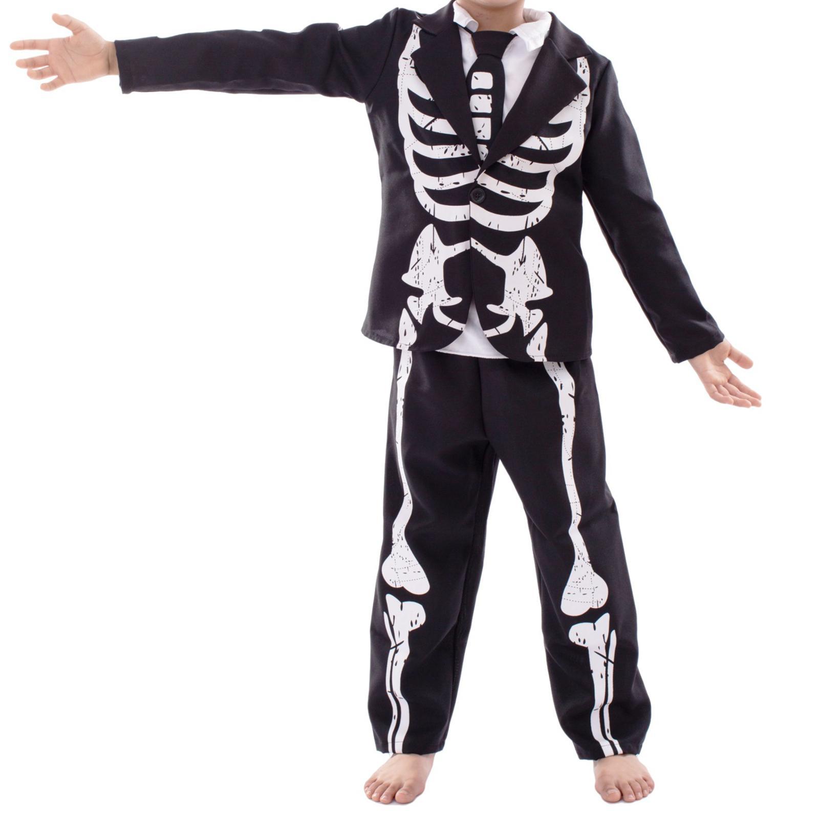 Halloween Skeleton Costume Kids Dress Suit Decoration Skull Boys Girls Halloween Skeleton Suit Cosplay Outfit for Party Favor