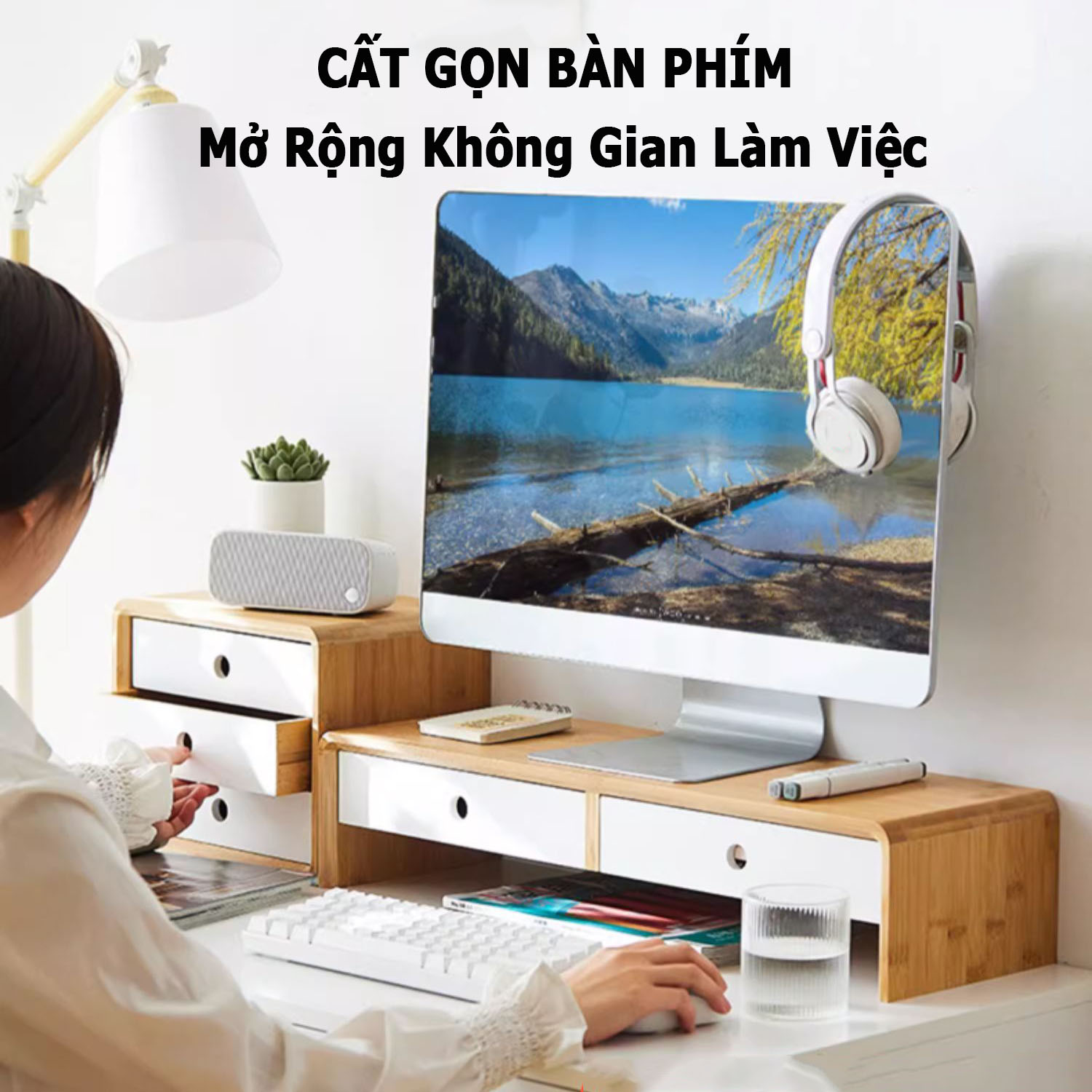 Kệ Bàn Máy Tính Văn Phòng; Giá Sách Bàn Học; Kê Màn Hình Laptop Đa Chức Năng; Giá Đỡ Trên Bàn; Decor