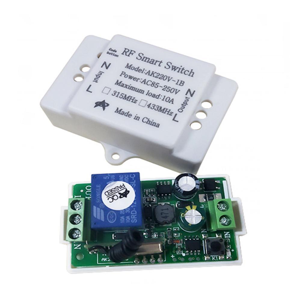 1 Channel RF Relay Wireless Remote Control Switch, 433Mhz Transmitter with Receiver, AC85-250V for Smart Home Applicance