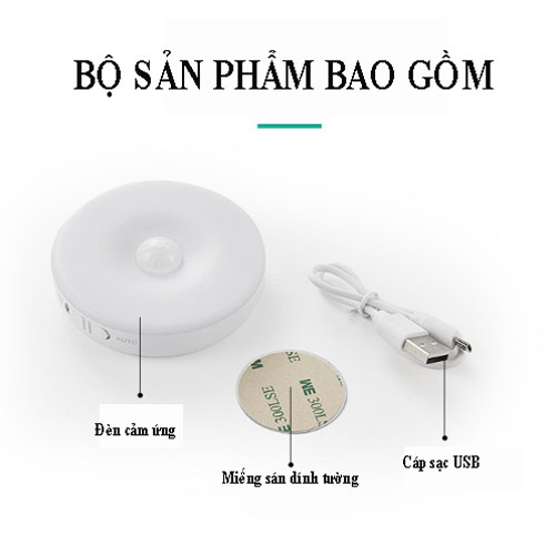 Đèn led cảm ứng 6 bóng sạc pin, ứng dụng phong phú: đèn ngủ, đèn trần, đèn tủ