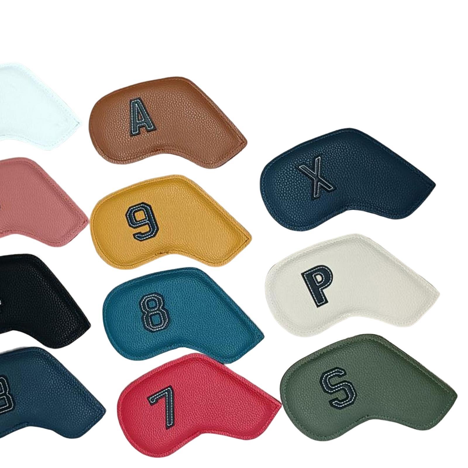 11x Golf Iron Head Covers Set Colorful PU -9 P,A,S, Equipment