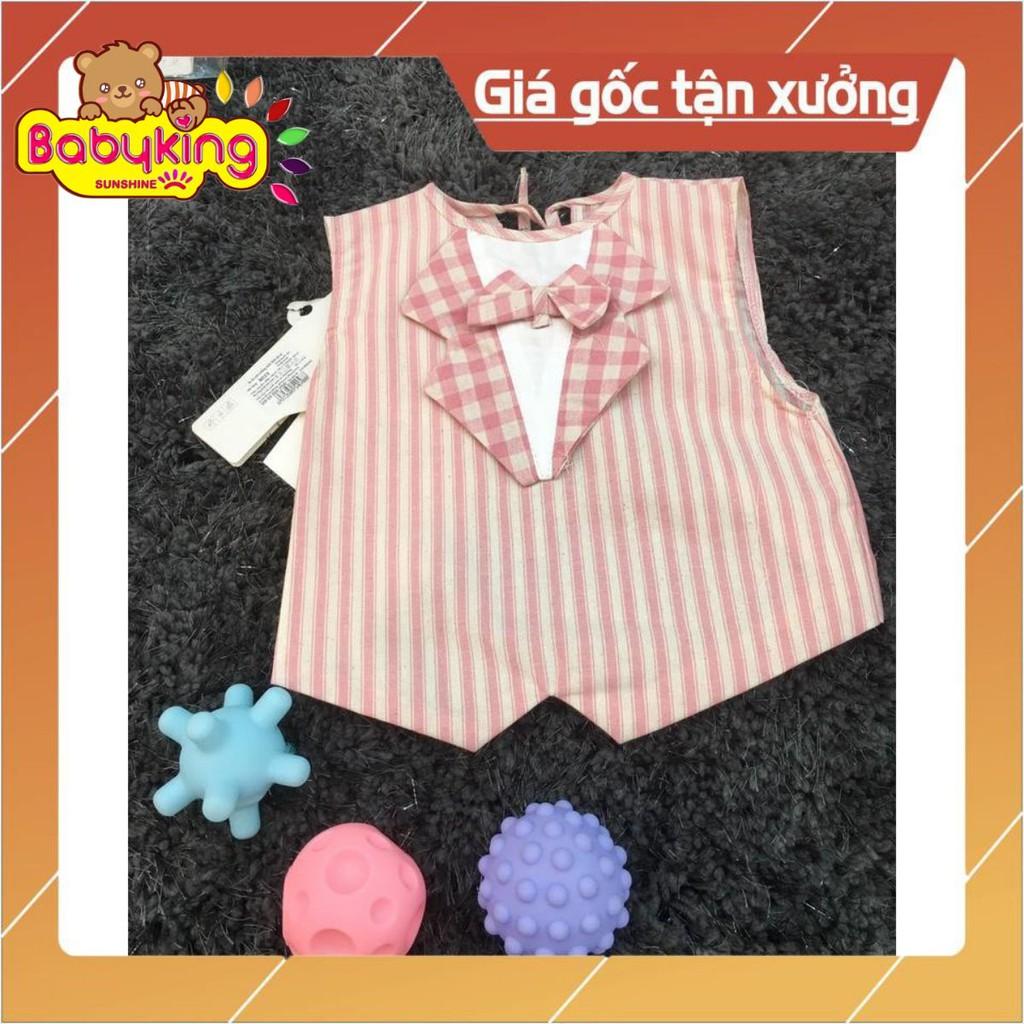 Yếm ăn bé trai hình nơ , chất liệu cotton 100% , thương hiệu Aiueo Nhật Bản