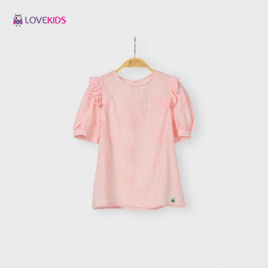 Áo cộc tay thêu hoa bé gái LKG21ST00101 - Lovekids