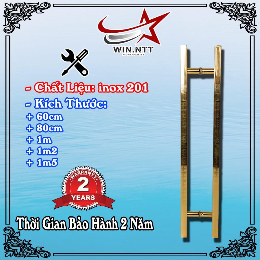 Tay Nắm Cửa Kính Cường Lực, Cửa Nhôm - Nắm Cửa Vuông Vàng Chữ Vạn 201