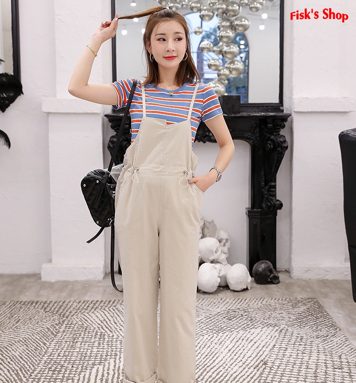 Set áo kẻ yếm cạp chun