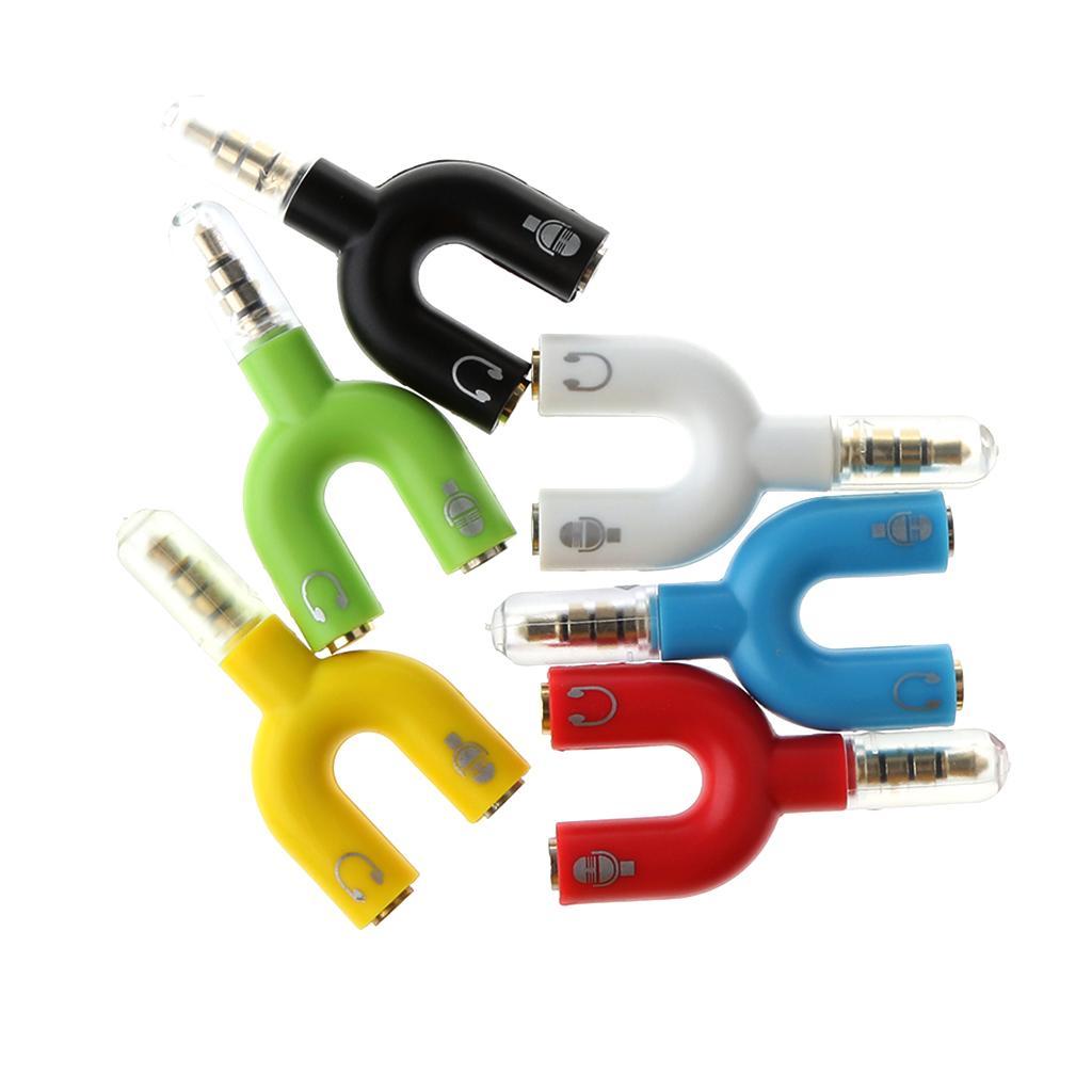 3.5mm Audio Splitter Adapter for Headphone Headset PC Smartphone White