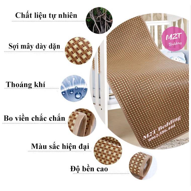Chiếu điều hòa sợi mây Cao cấp mát mềm mịn thoáng khí - chiếu trải giường đủ kích thước 1m2, 1m5, 1m6, 1m8, 2m2
