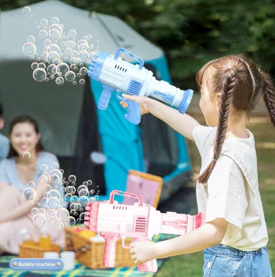 Máy Bắn Bong Bóng Xà Phòng Loại Lớn 32 Nòng Cho Bé Tích Cực Vận Động , Vui Chơi Giải Trí