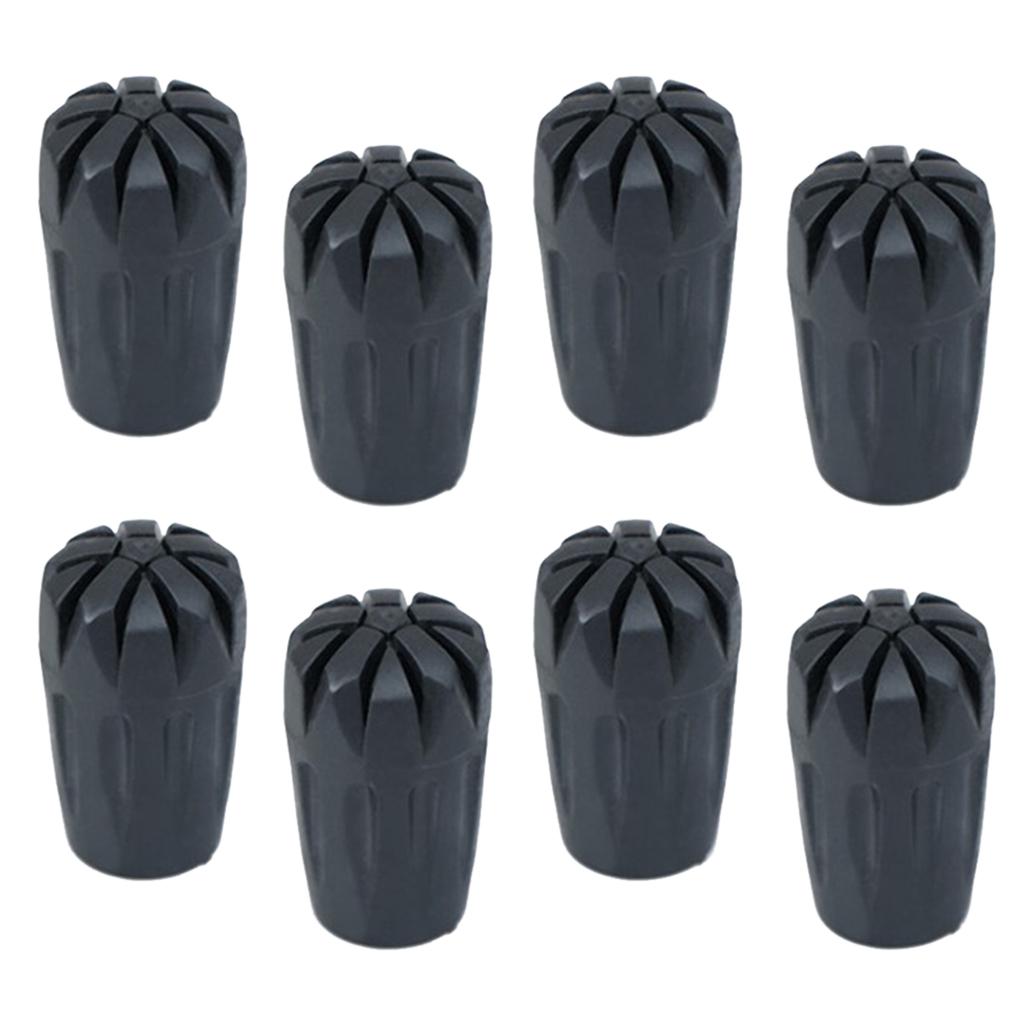 2x8pcs Rubber Replacement Tips Hiking Stick Walking Trekking Pole Protector