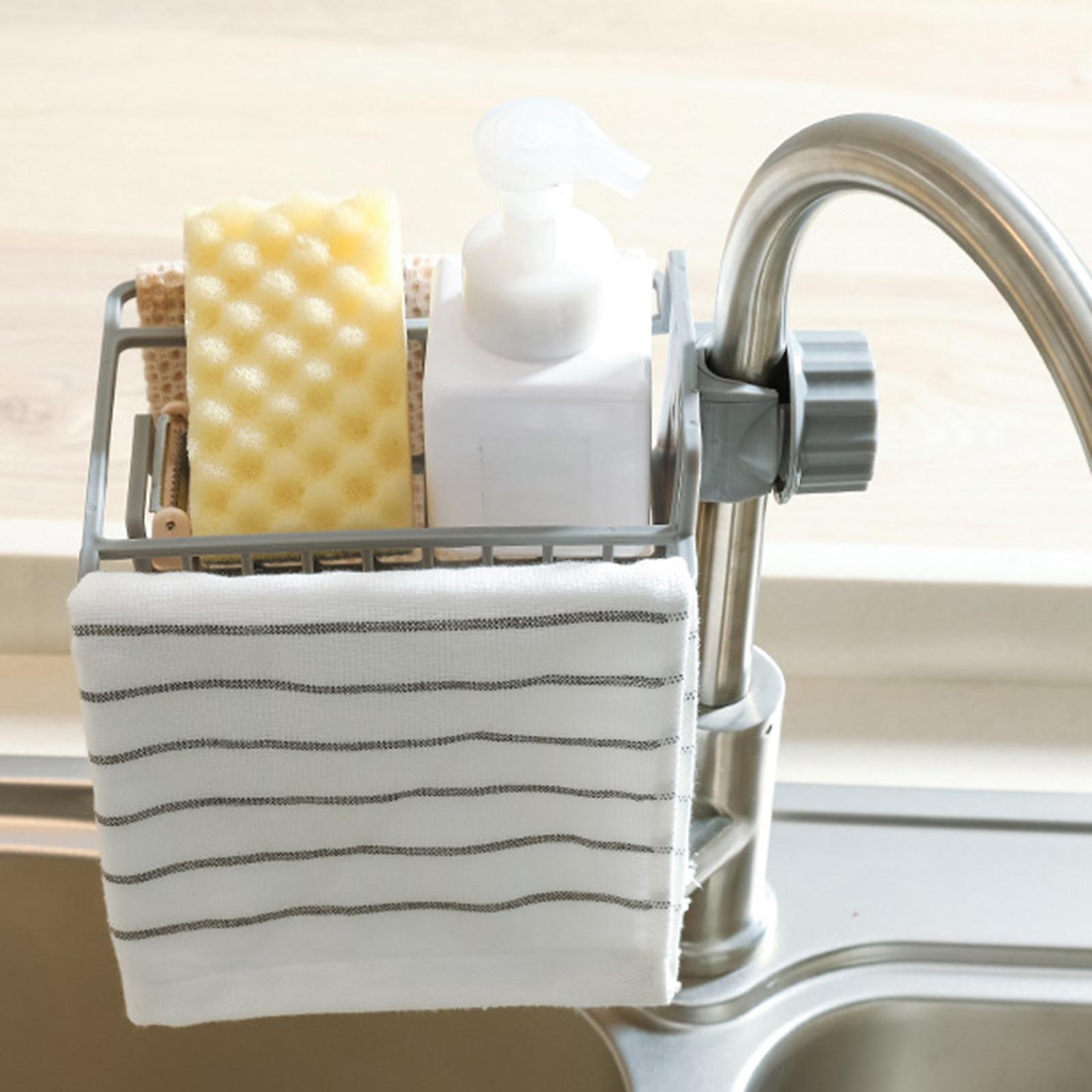 Multipurpose Sink Storage Rack Towel Holder Durable for Countertop Bathroom