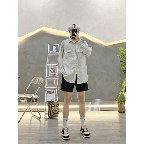 Sơmi nam - sơ mi tay dài basic có túi vải siêu đẹp