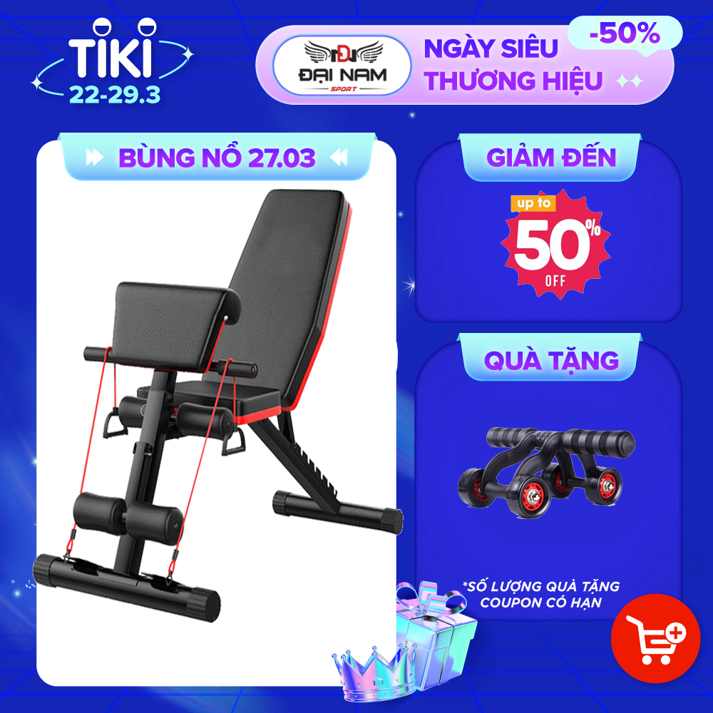 Ghế Tập Tạ Đa Năng P189 Hỗ Trợ Các Bài Tập Cơ Bụng Cơ Tay Gấp Gọn - Đại Nam Sport