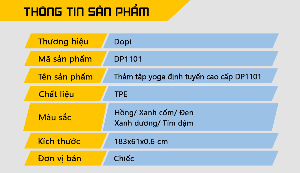 Thảm tập yoga định tuyến cao cấp DOPI DP1101