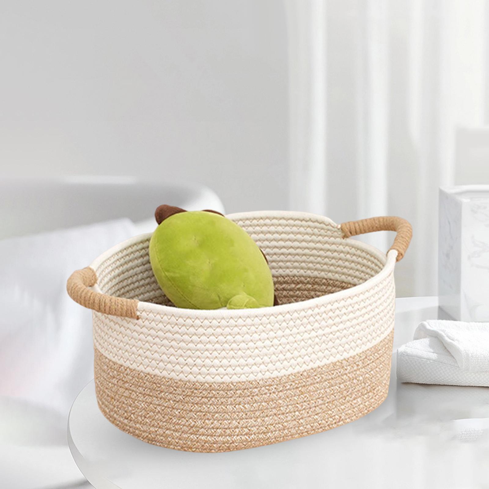 Cotton Rope Woven Storage Basket Large Capacity for Magazines