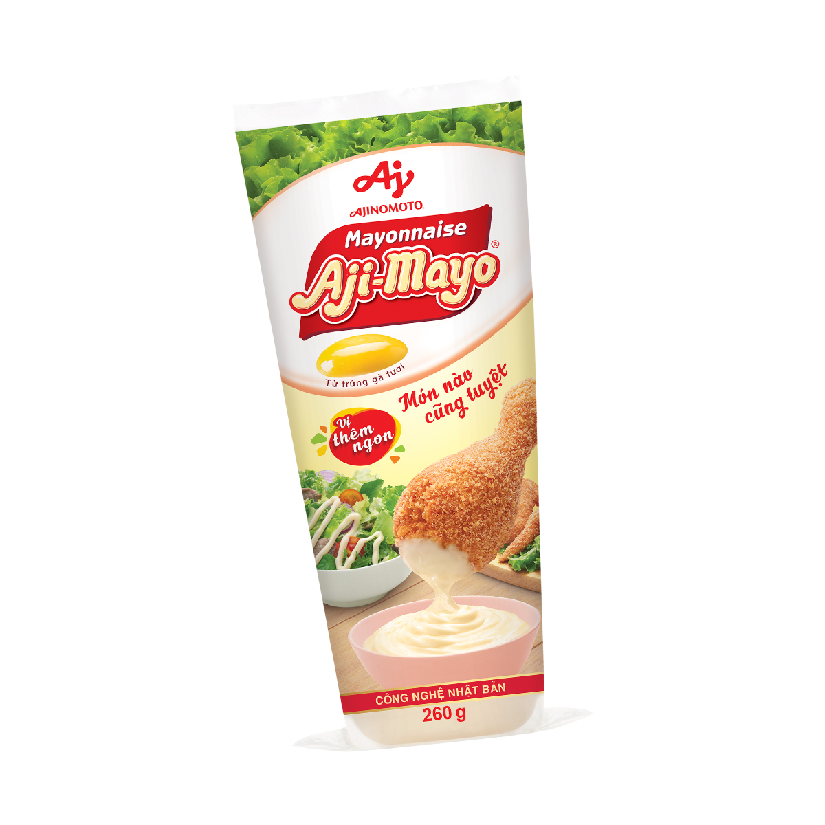 Combo 2 Tuýp Xốt Mayonnaise Aji-mayo® Vị Nguyên Bản 260g/Tuýp