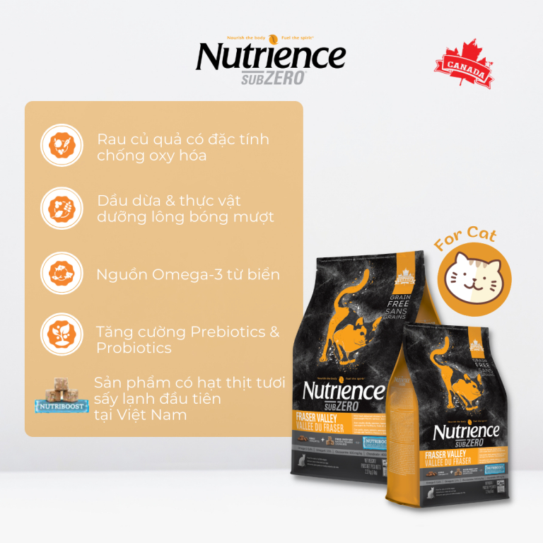 Thức Ăn Hạt Cho Mèo Mọi Lứa tuổi Nutrience Subzero