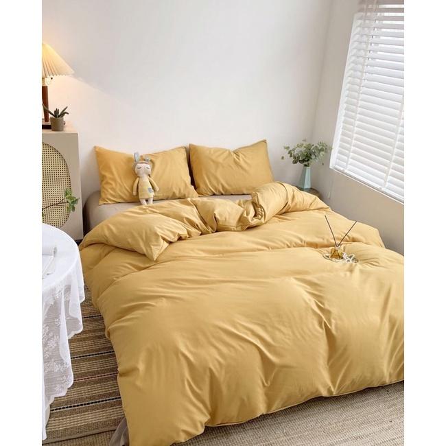 Bộ chăn ga gối cotton TiCi cao cấp KHÔNG BAI XÙ, hàng nhập khẩu một màu - BO CHUN THEO YÊU CẦU