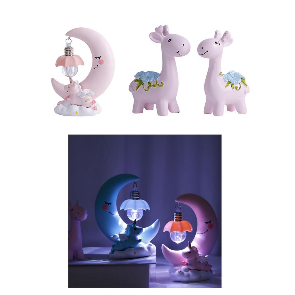 Moon Dream Night Light Baby Kid Room Sleeping LED Bed Table Lamp Decor Set