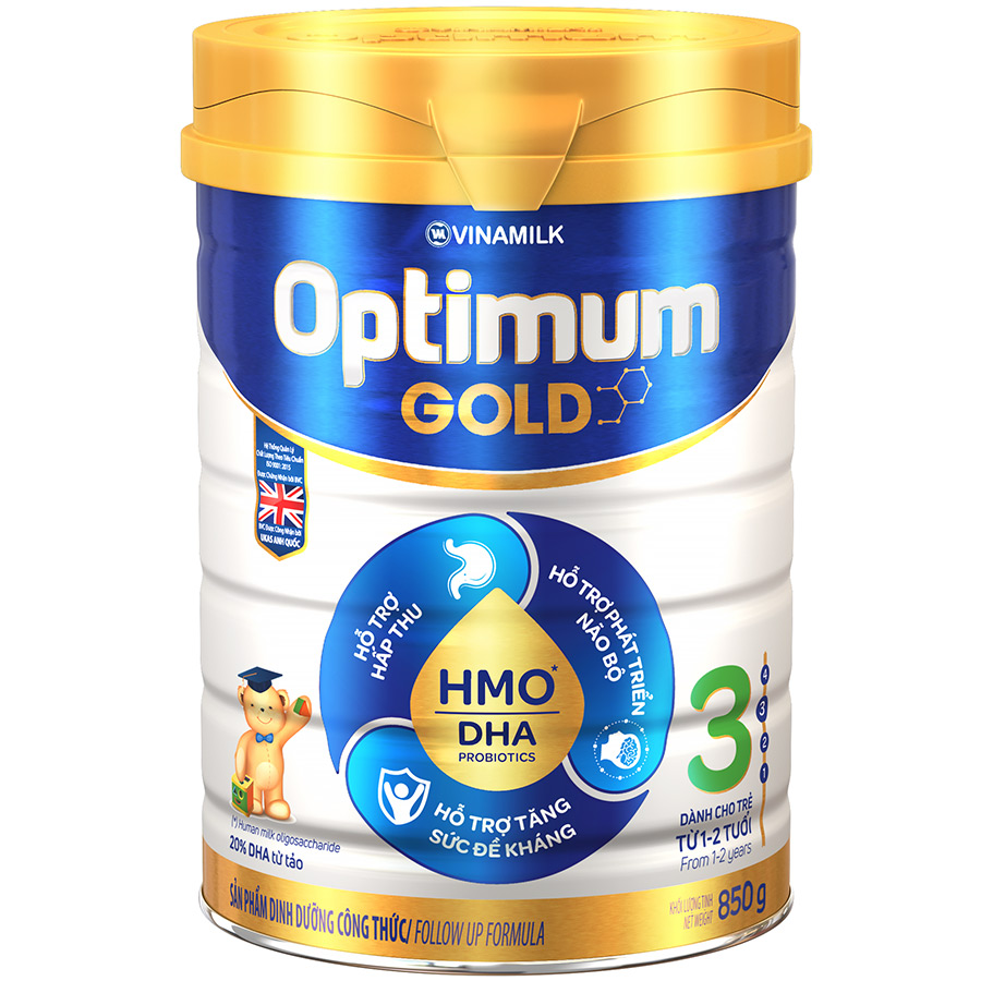 Sữa bột Vinamilk Optimum Gold Step 3 Hộp Thiếc 850g