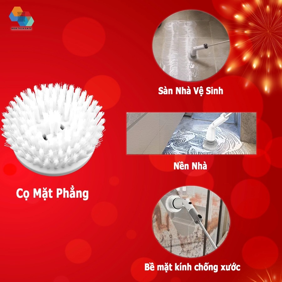 Máy chà nhà vệ sinh Jesopb K129 phiên bản 5 in 1, chổi cọ bồn cầu đa năngm lau chùi bề mặt không dây, Pin 4000mAh, Tốc Độ Cao 320 Vòng/Phút, hàng chính hãng