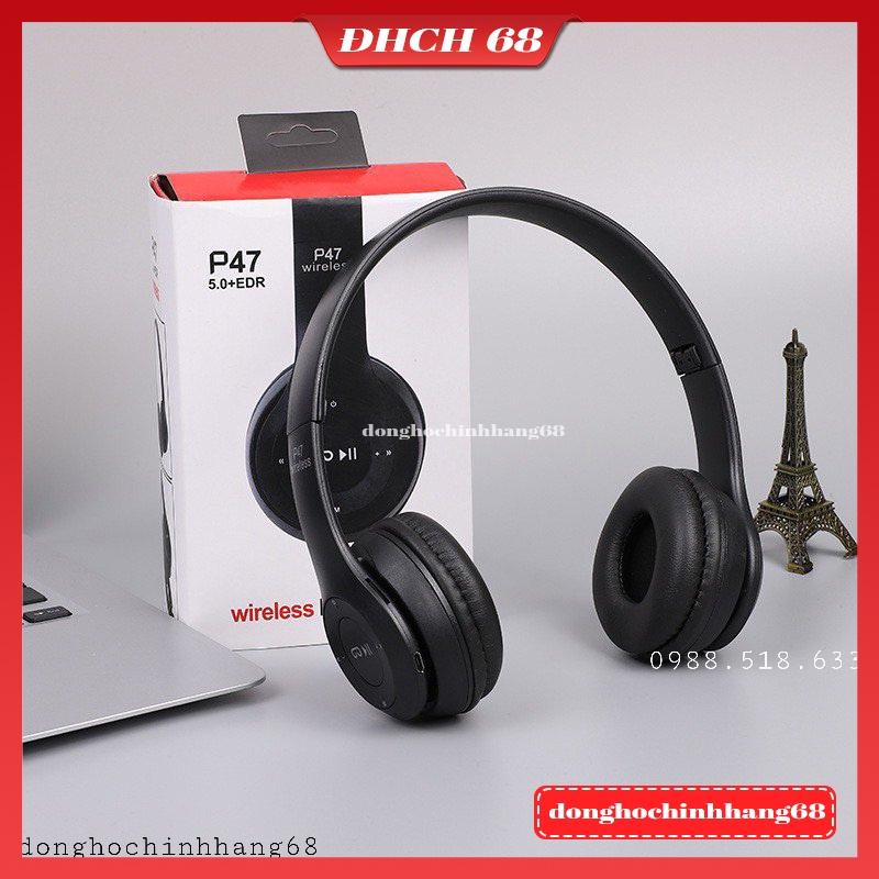 Tai Nghe Chụp Tai Bluetooth P47, Tai Không Dây Có Mic, Có Thẻ Nhớ, Âm Bass Cực Chất, Nghe Nhạc Cực Hay Bảo Hành 12 Tháng