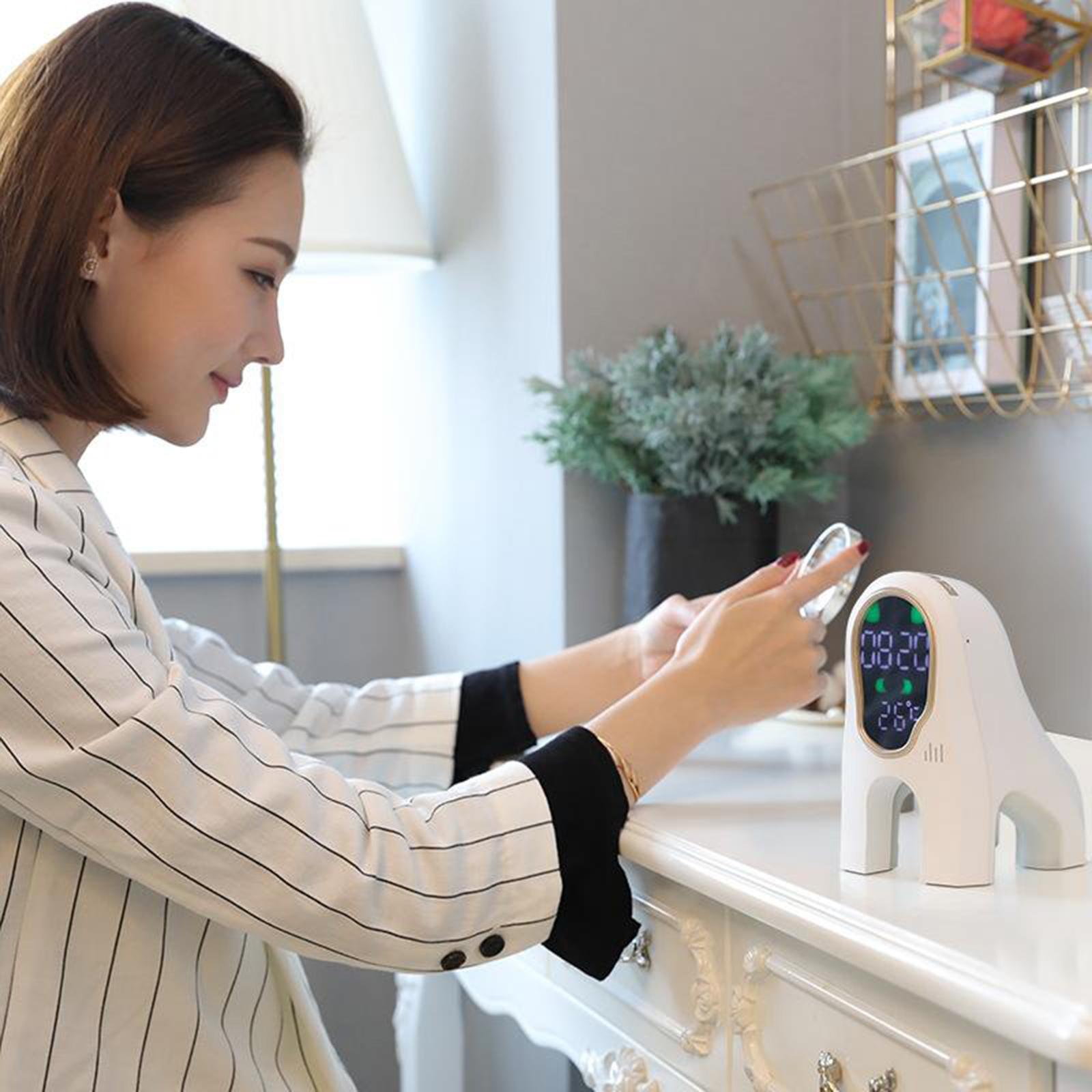 LED Digital Alarm Clock Snooze 12/24Hr Weekend Mode USB Nightlight White