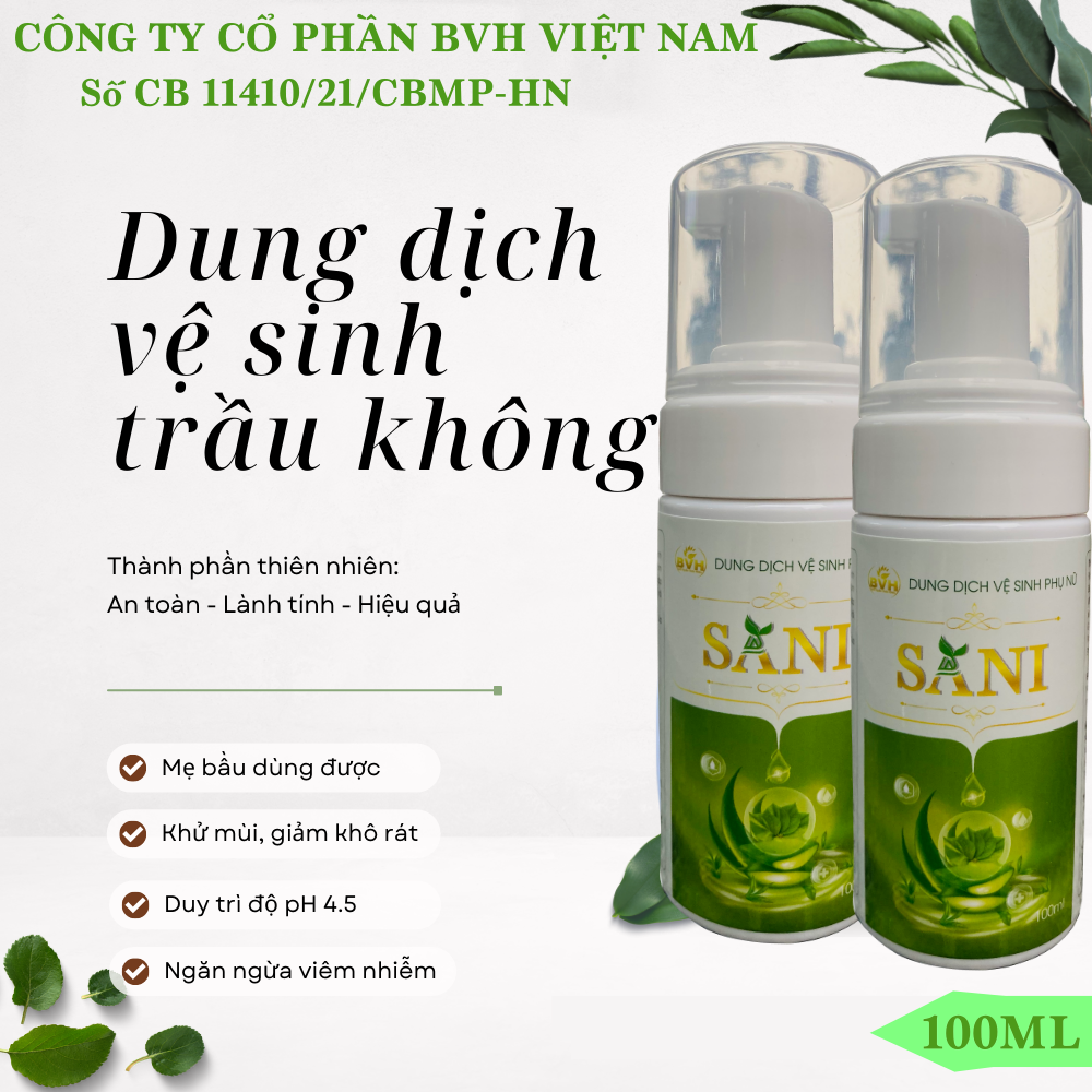 Dung Dịch Vệ Sinh Phụ Nữ SaNi Chiết xuất từ lá trầu không 100ml