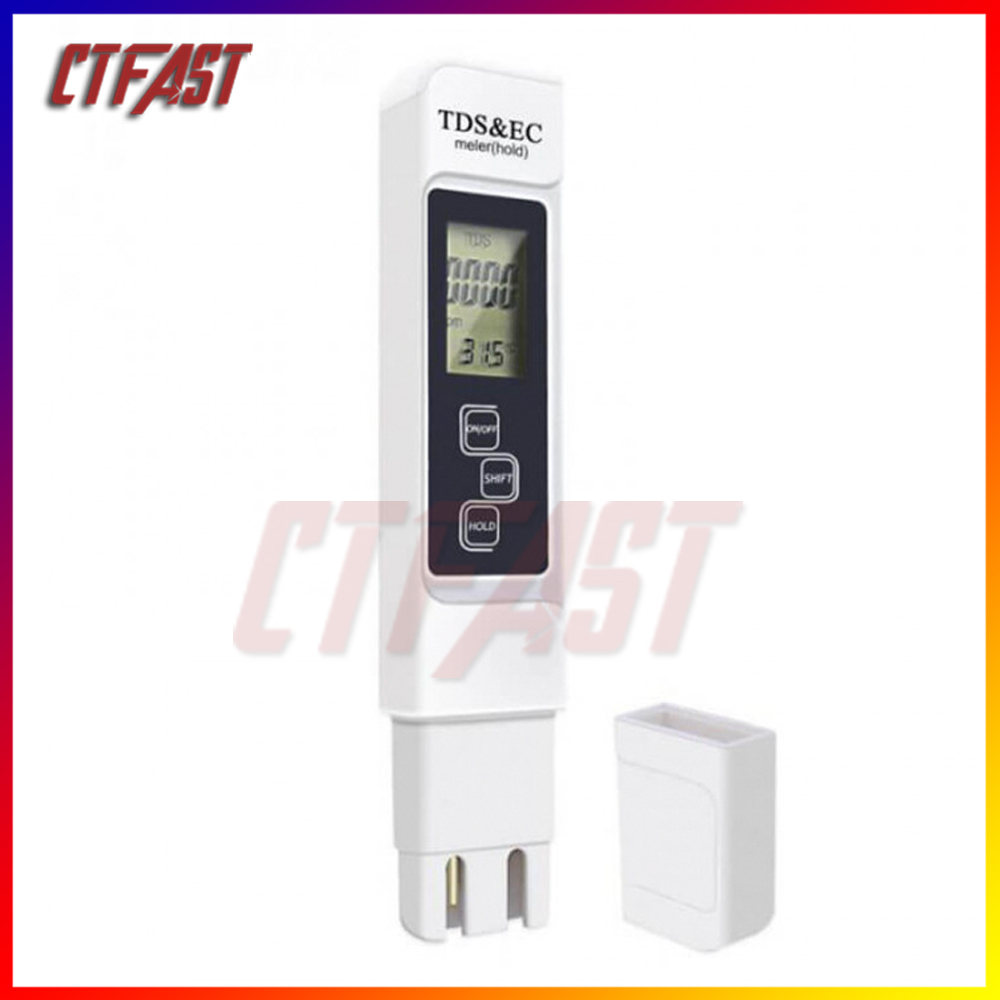 Bút thử nước sạch cao cấp TDS & EC, dụng cụ đo TDS, máy độ cứng của nước - Hàng chính hãng, tặng kèm bao da sang trọng