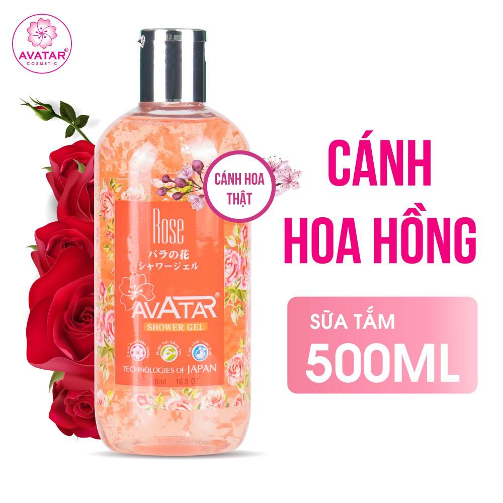 Sữa tắm Nhật cao cấp cánh hoa hồng Rose 500ml- giúp tươi trẻ làn da mịn màng, mềm mại và trắng hồng
