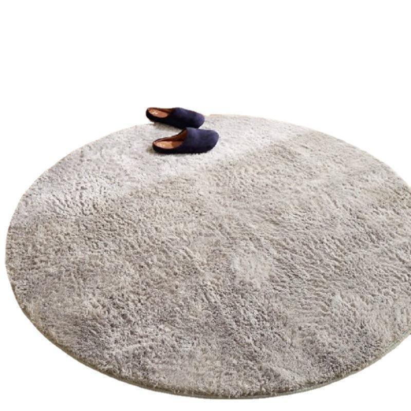 Thảm tắm tròn thảm phòng tắm shaggy không trượt, thảm xù lông microfiber, thảm siêu hấp thụ