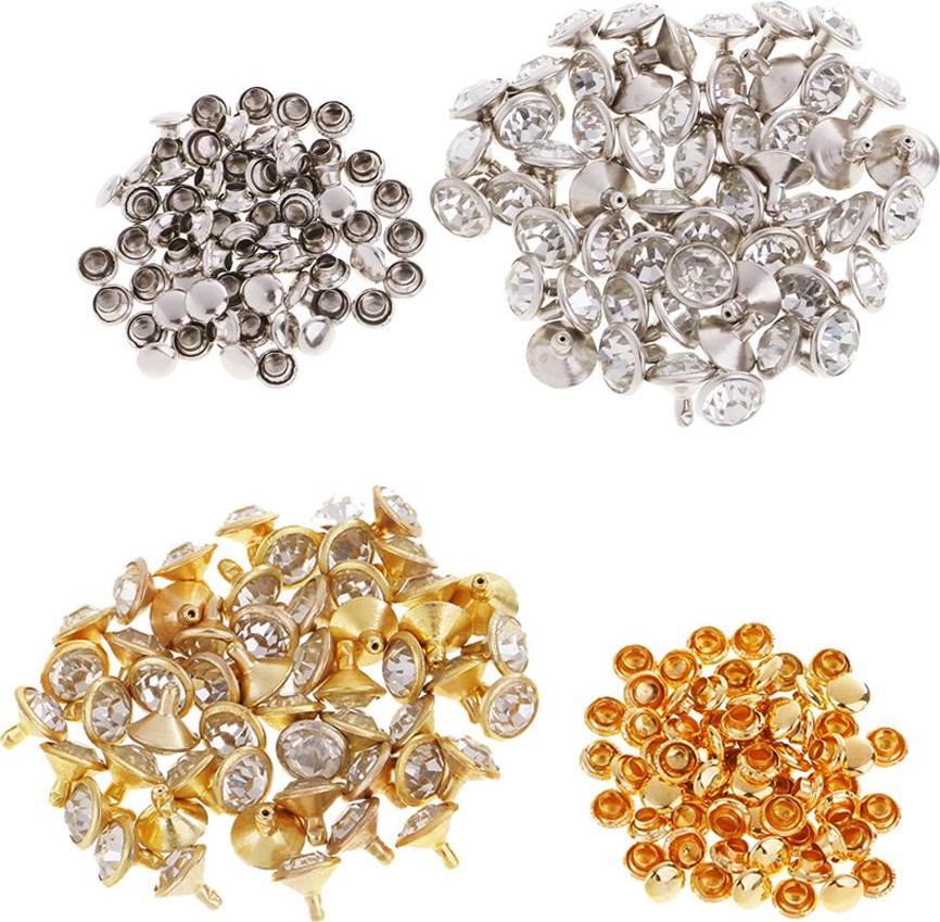 Kim Cương Giả Đinh Tán Cho Da DIY Nhanh Chóng Đinh Tán Đinh Nhọn Làm Đồ Da-Thủ Công Cho Túi Giày Vòng Tay Tand