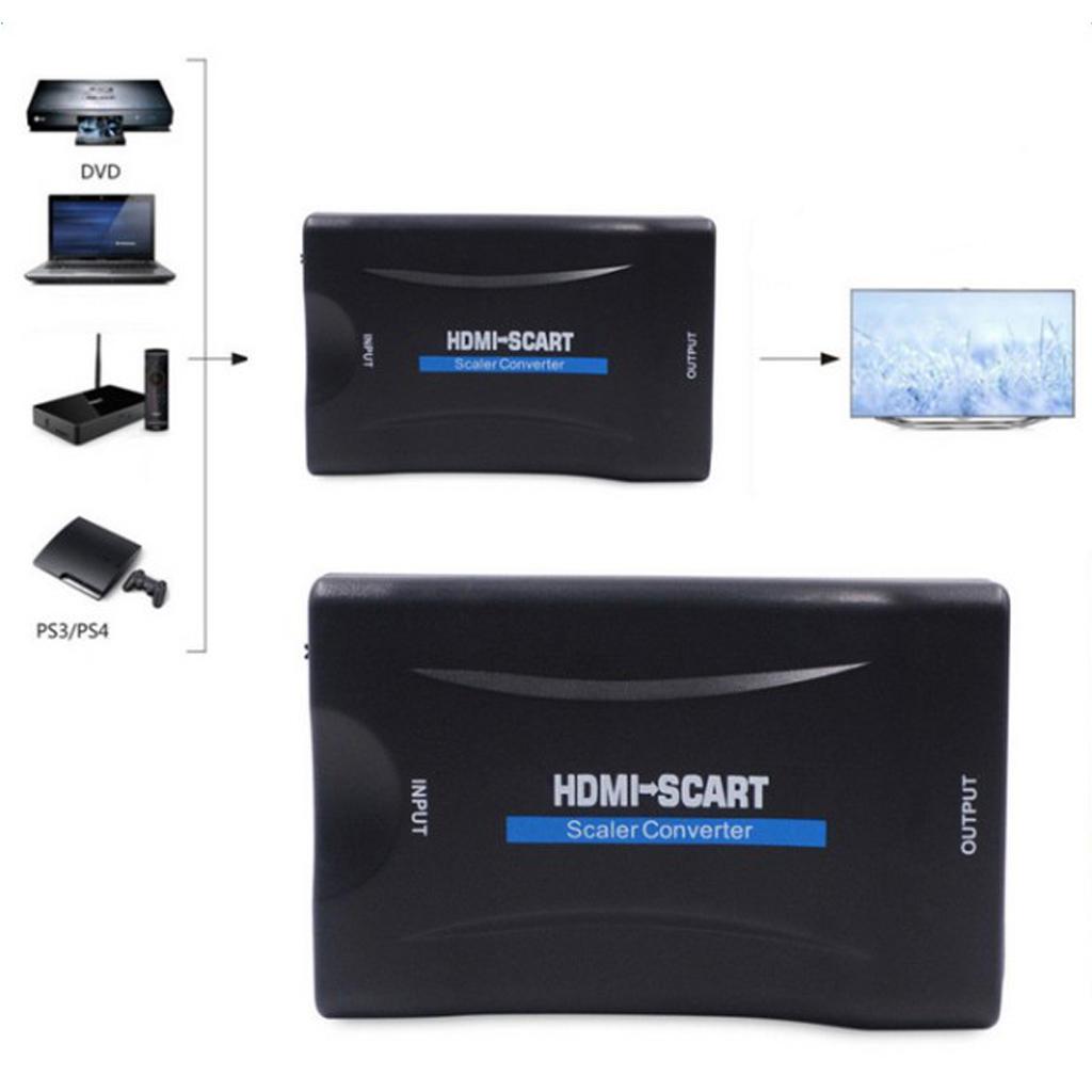 HDMI To SCART Video Audio Converter Adapter For HD TV DVD VCR Plug and Play