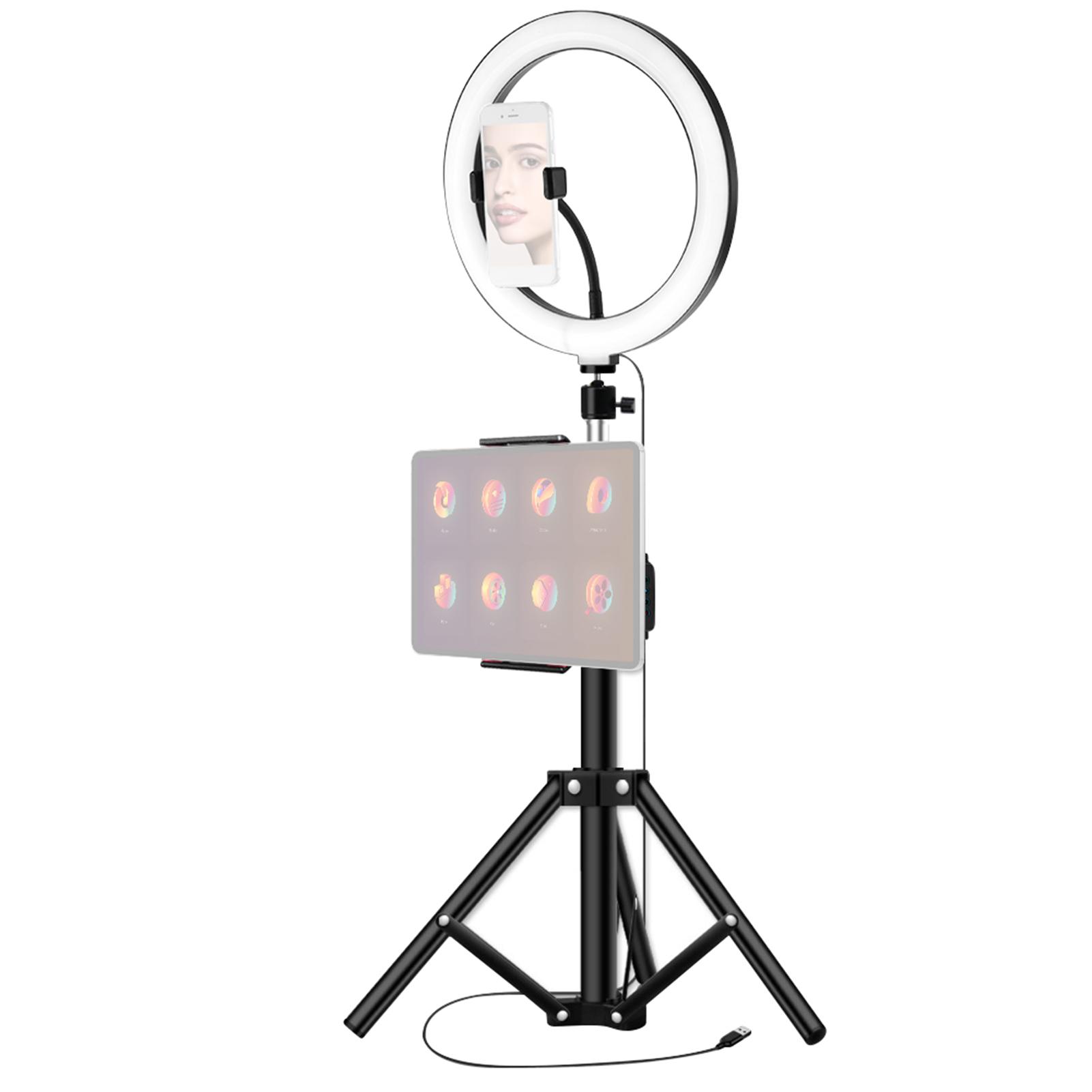 Đèn LED vòng 26cm / 10 inch 3 màu 10 mức có thể thay đổi độ sáng 3200-5600K với giá ba chân