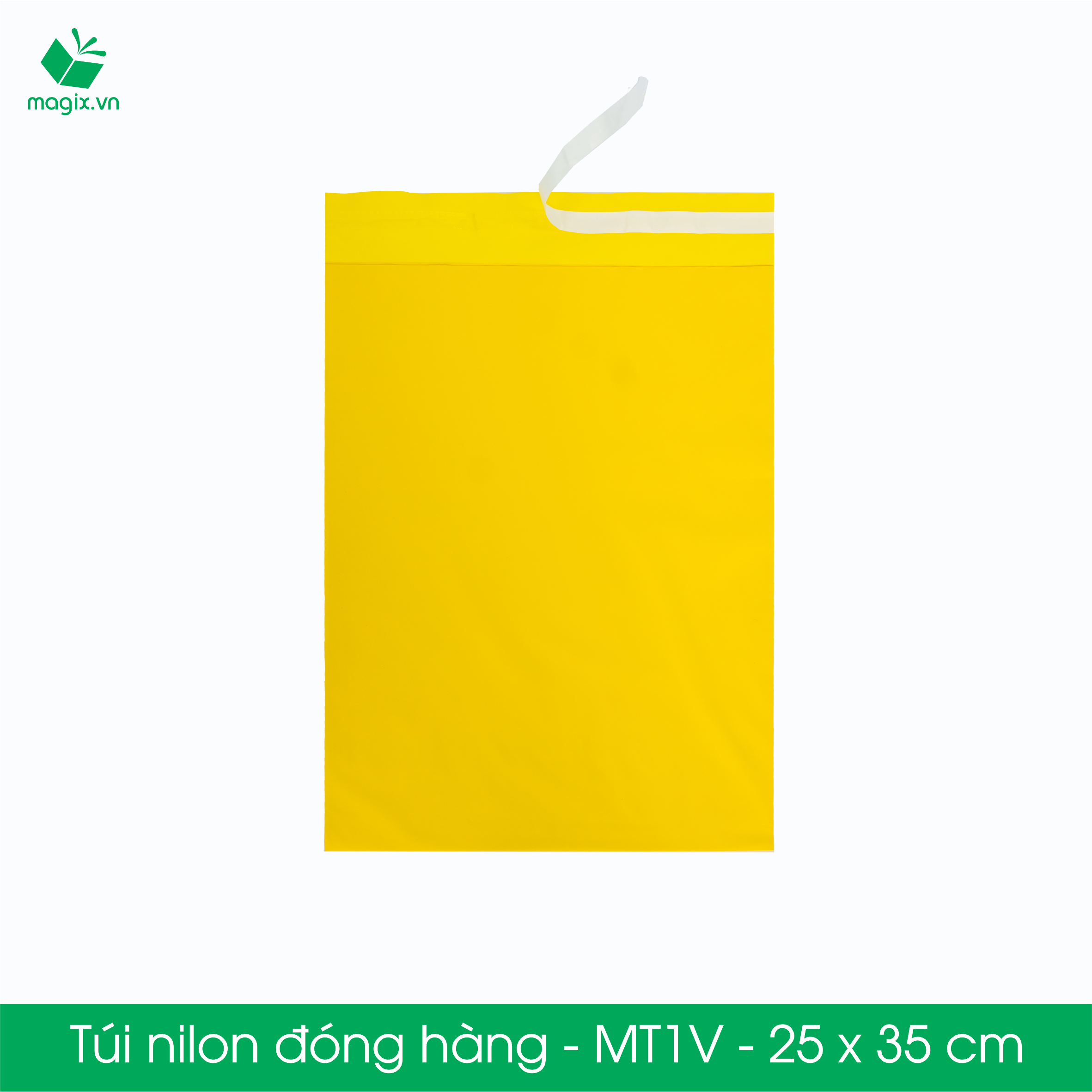 MT1V - 25x35 cm - Túi nilon gói hàng - 500 túi niêm phong đóng hàng màu vàng